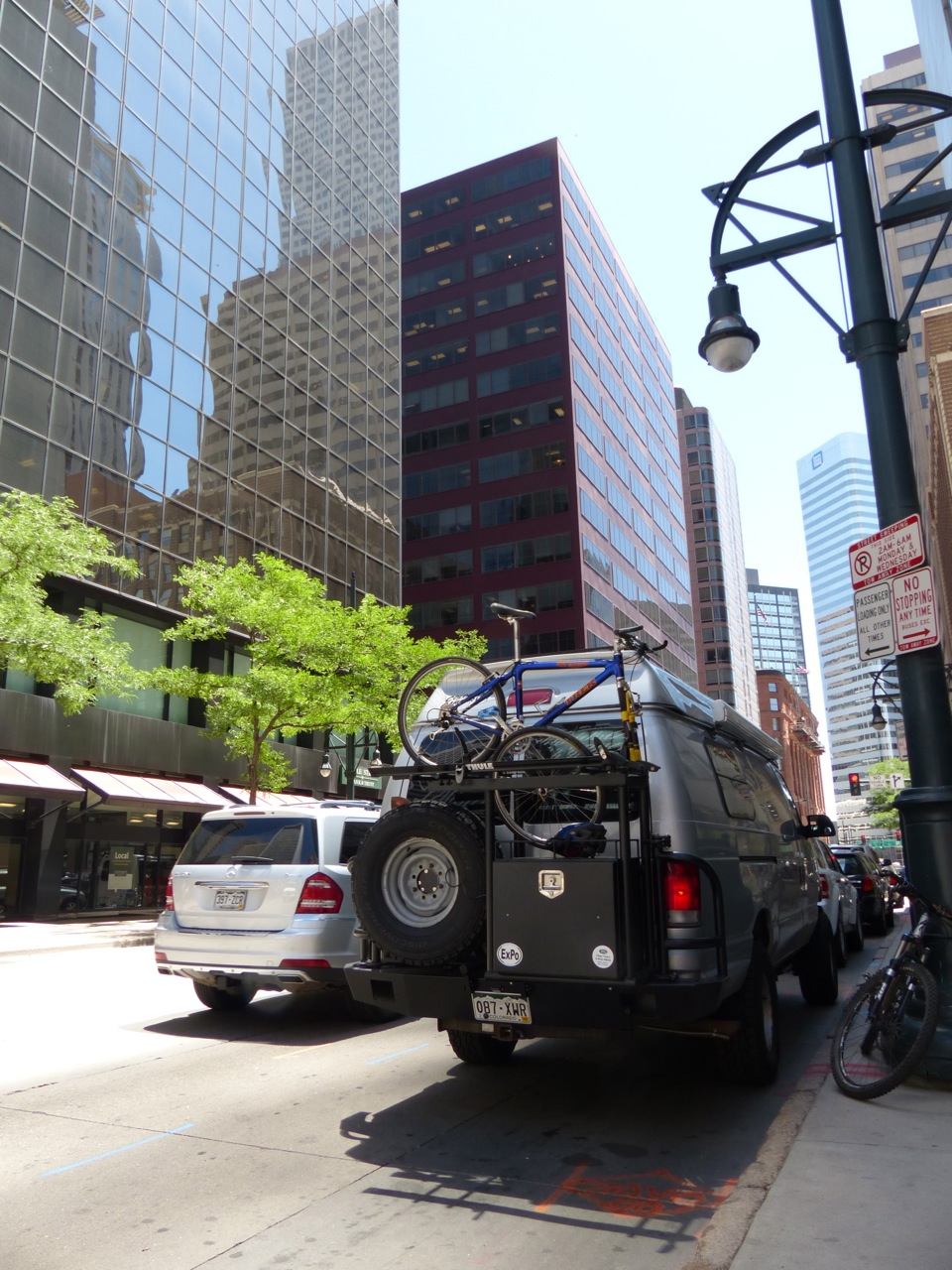 Sparks' van parked in downtown denver