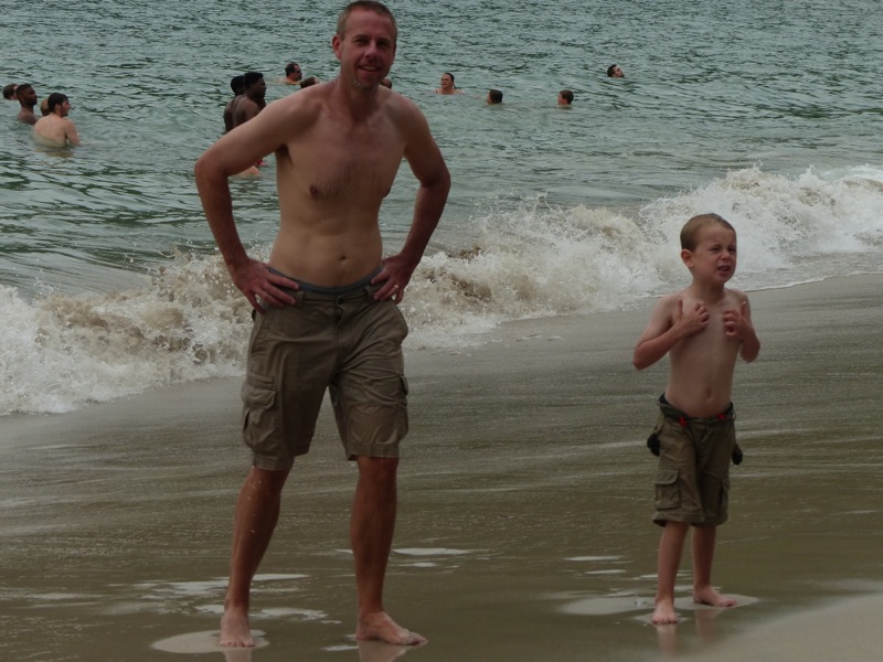 Quinn and I played in the waves for almost an hour. Quinn loves body surfing!